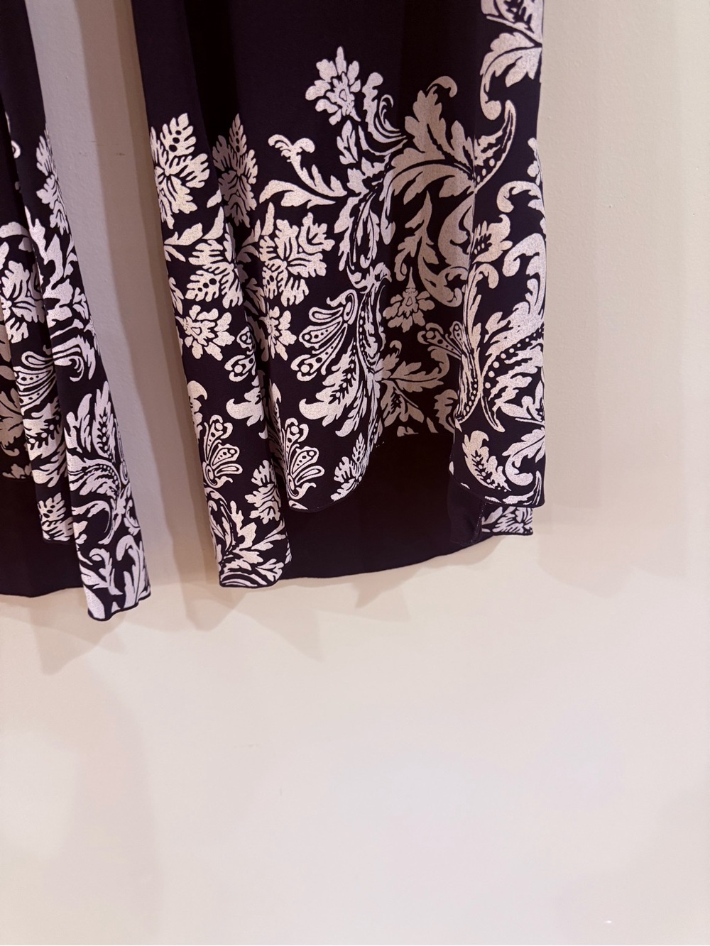 INC International Concepts Black Flared Pants with White Floral Hem - Picture 3 of 9